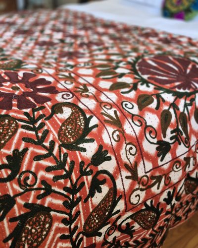 Queen BedSpread Print Gudari with M/Ari Suzani Embd - 230cm x 275cm (Copy A)